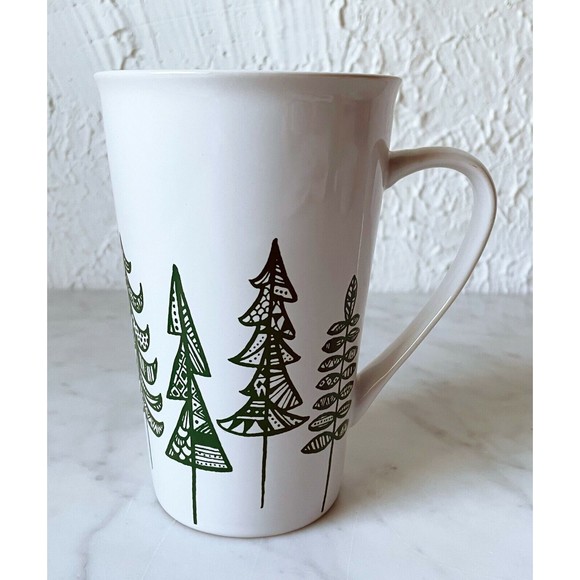 Starbucks 2015 Holiday Green Christmas Trees Tall 14.67 fl oz Mug - Coffee Cup - Picture 4 of 6